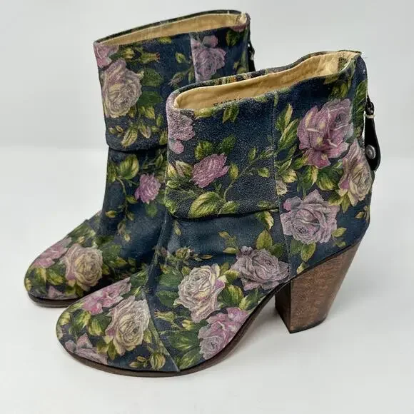 Rag & Bone Floral Newburyport Suede Ankle Boots, GUC, Size 7.5, MSRP $545 - Picture 2 of 12